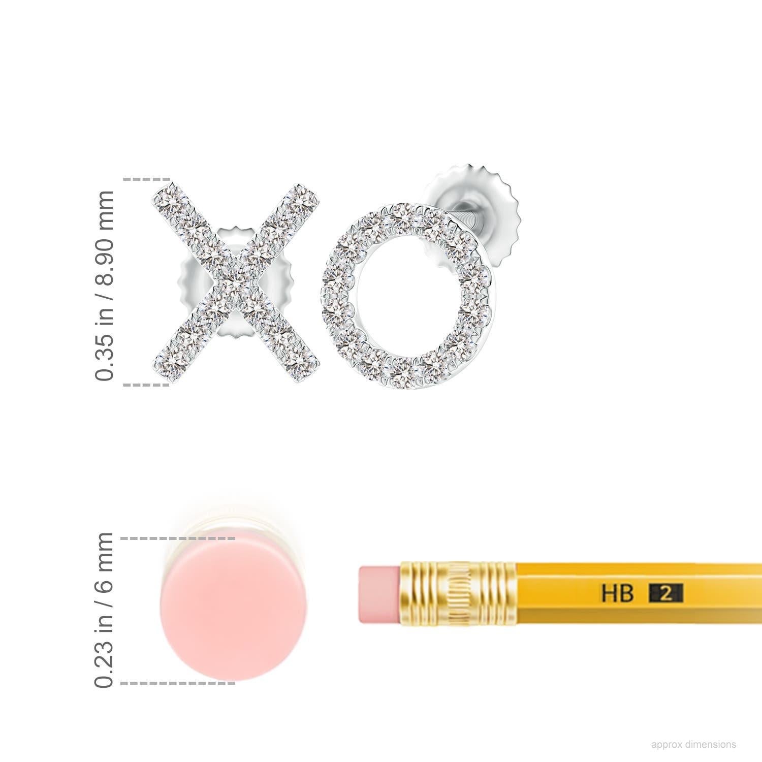 The XO stud earrings designed in 14k white gold are simply fascinating. Sparkling round diamonds in a U pava setting brilliantly embellish the XO pattern, adding a dazzling touch to these adorable stud earrings.
Diamond is the Birthstone for April