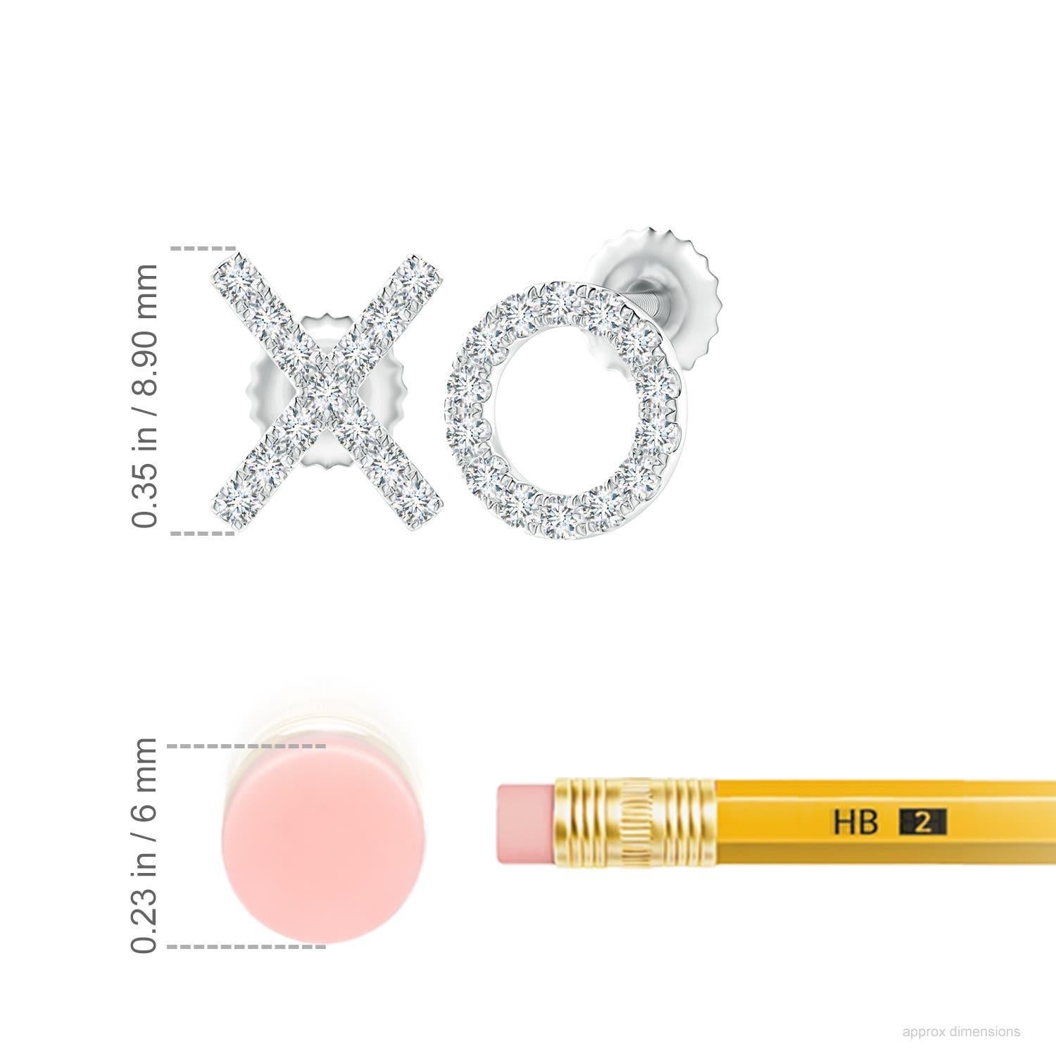 The XO stud earrings designed in platinum are simply fascinating. Sparkling round diamonds in a U pava setting brilliantly embellish the XO pattern, adding a dazzling touch to these adorable stud earrings.
Diamond is the Birthstone for April and