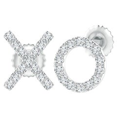 Natürlicher Diamant XO Ohrstecker aus Platin (0,17cttw Farbe-G Reinheit-VS2)