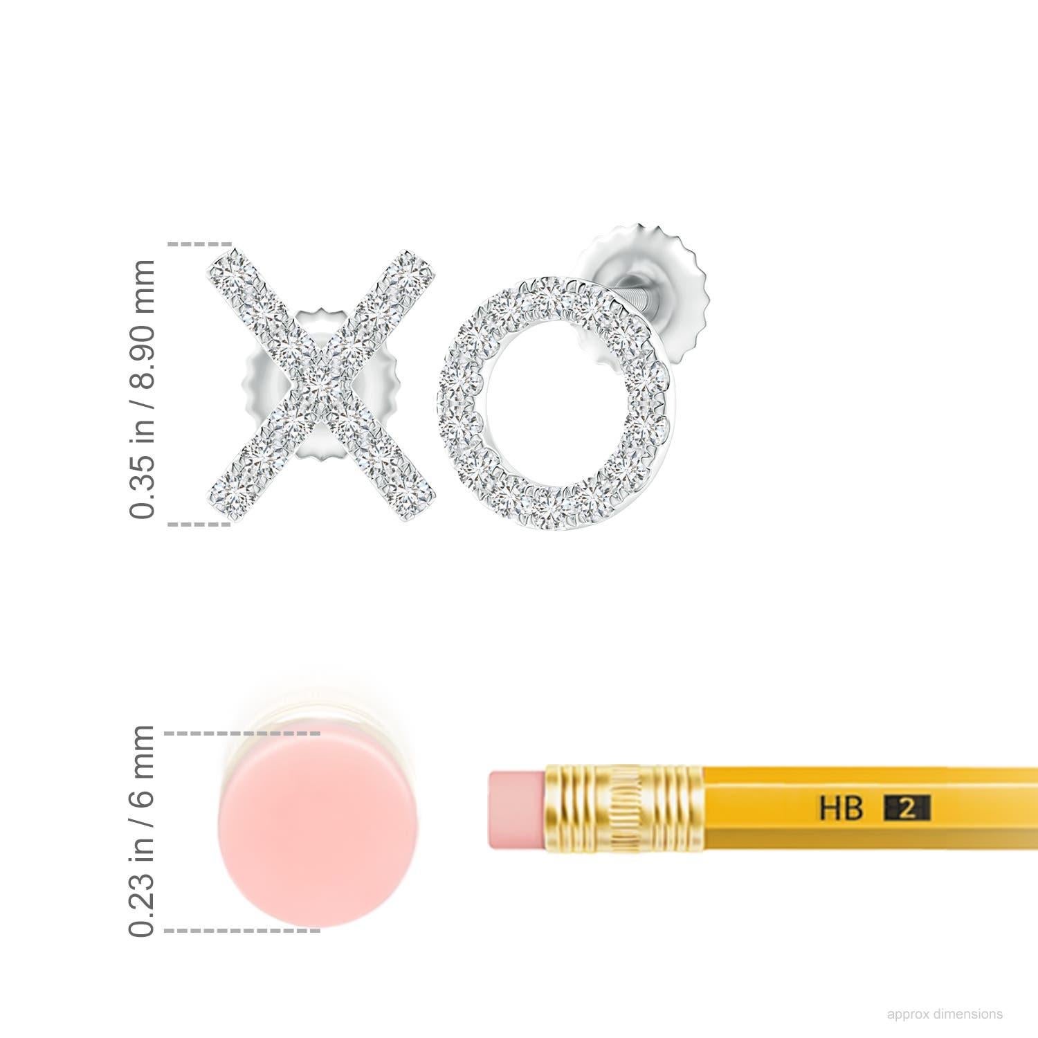 The XO stud earrings designed in platinum are simply fascinating. Sparkling round diamonds in a U pava setting brilliantly embellish the XO pattern, adding a dazzling touch to these adorable stud earrings.
Diamond is the Birthstone for April and