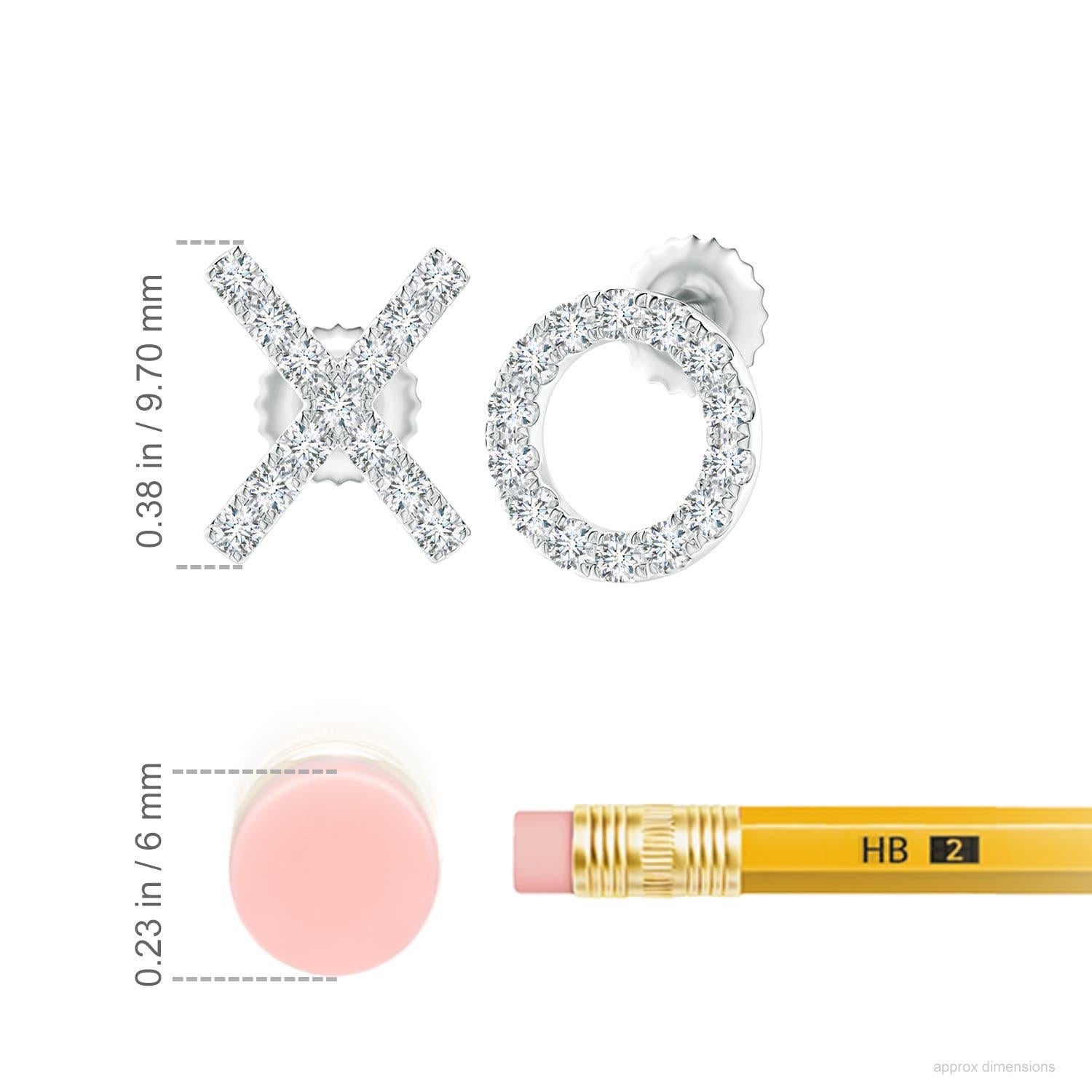 The XO stud earrings designed in platinum are simply fascinating. Sparkling round diamonds in a U pava setting brilliantly embellish the XO pattern, adding a dazzling touch to these adorable stud earrings.
Diamond is the Birthstone for April and