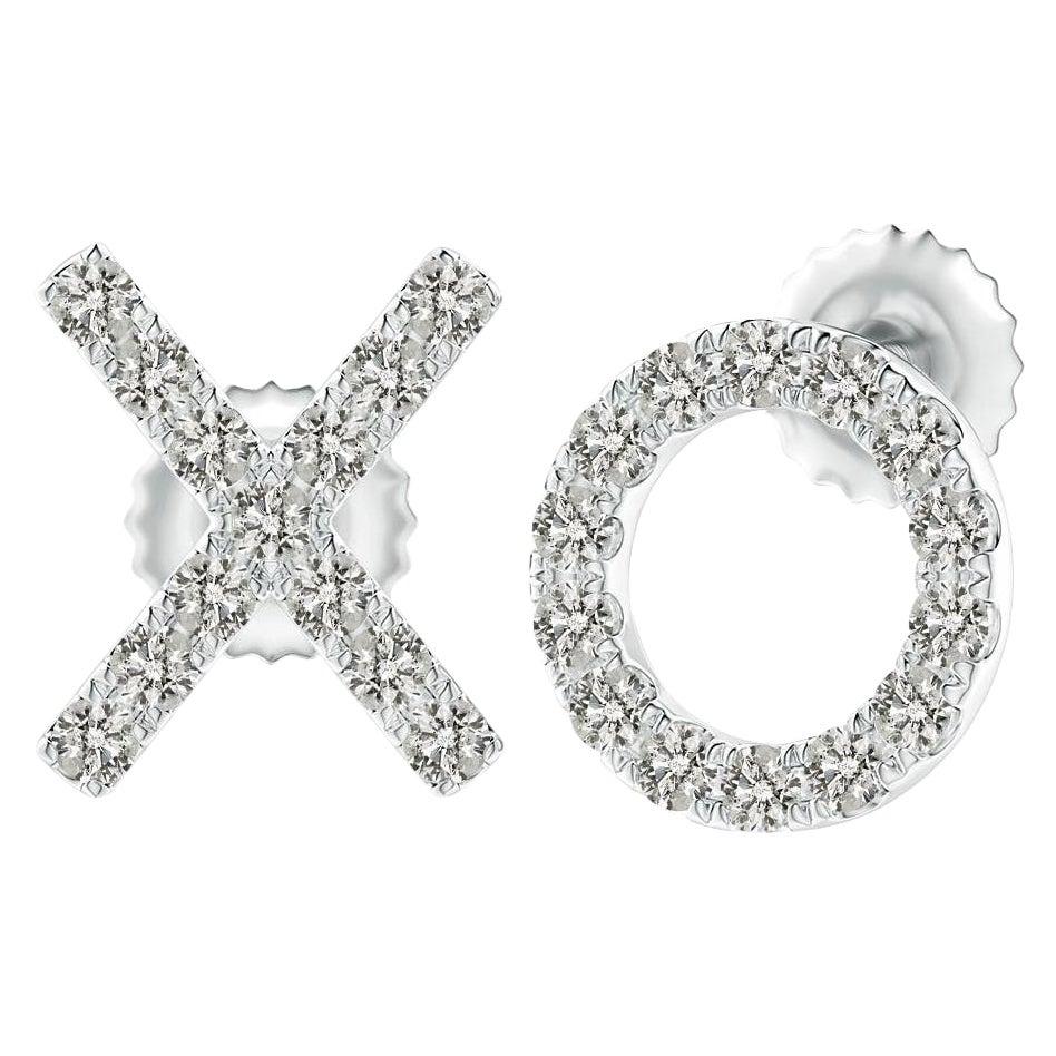 Natürlicher Diamant XO Ohrstecker aus Platin (0.2cttw Farbe-K Reinheit-I3)