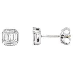 Natürliche Diamanten 0,27 Karat in 18KT Weißgold Kleine Ohrstecker E09332 mit natürlichen Diamanten