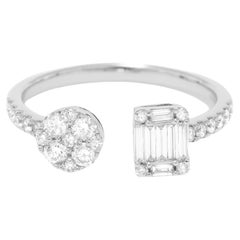 Natural Diamonds 0.49 carats 18KT White Gold  Multi Shape Cluster Statement Ring