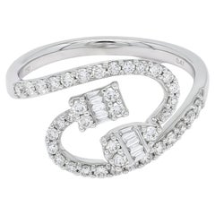 Designer-Statement-Ring, natürliche Diamanten 0,50 Karat 18KT Weißgold