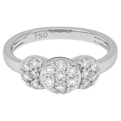 Natural Diamonds 0.52 carats 18KT White Gold Cluster Engagement Ring
