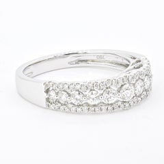Natural Diamonds 0.56 carats 18KT White Gold Half Eternity Diamond Band Ring