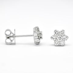 Natural Diamonds 0.74 carats 18KT White Gold Classic Round Earrings