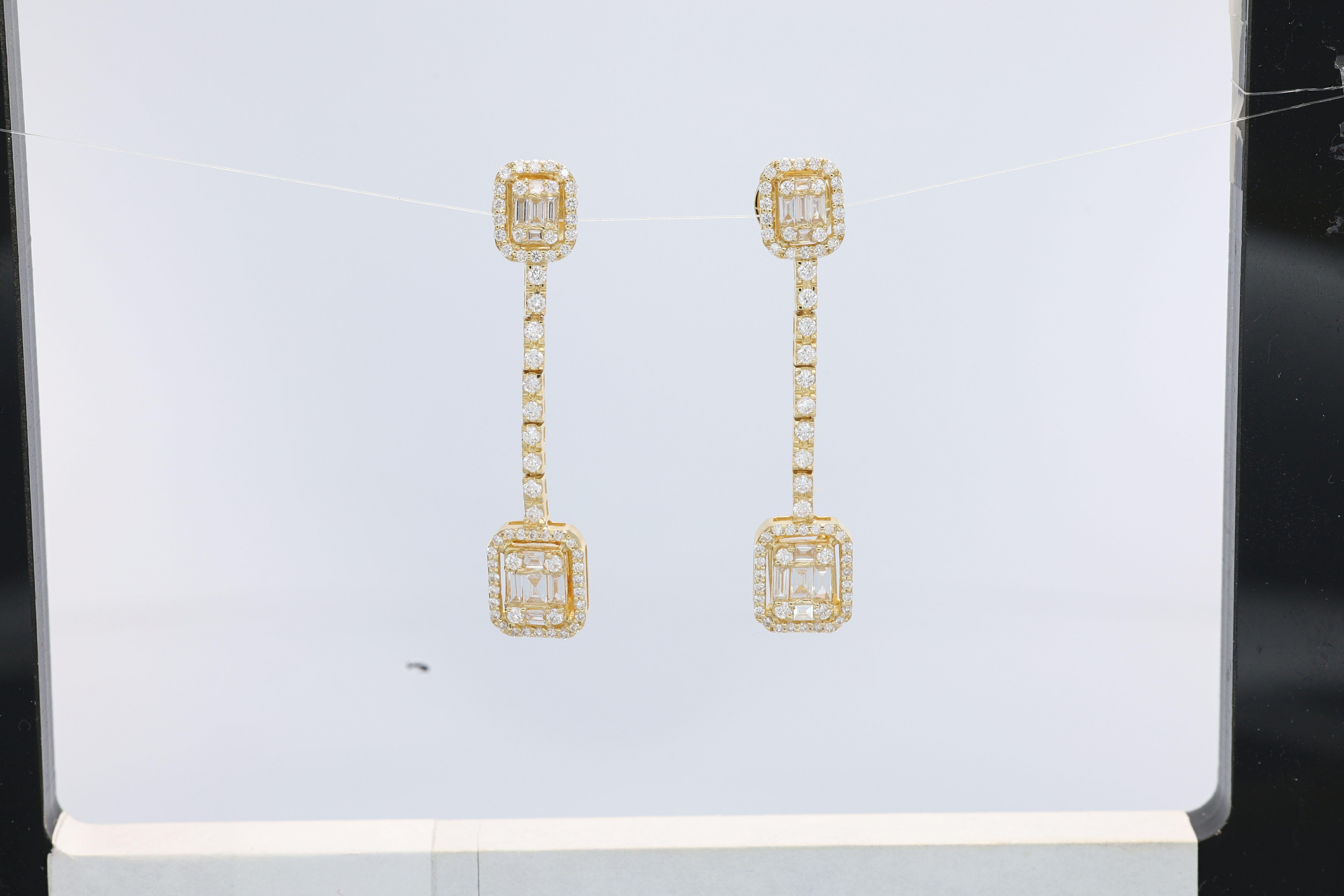 Natürliche Diamanten 1,26 Karat 18KT Weißgold Cocktail-Tropfen-Ohrringe mit natürlichen Diamanten im Angebot 4