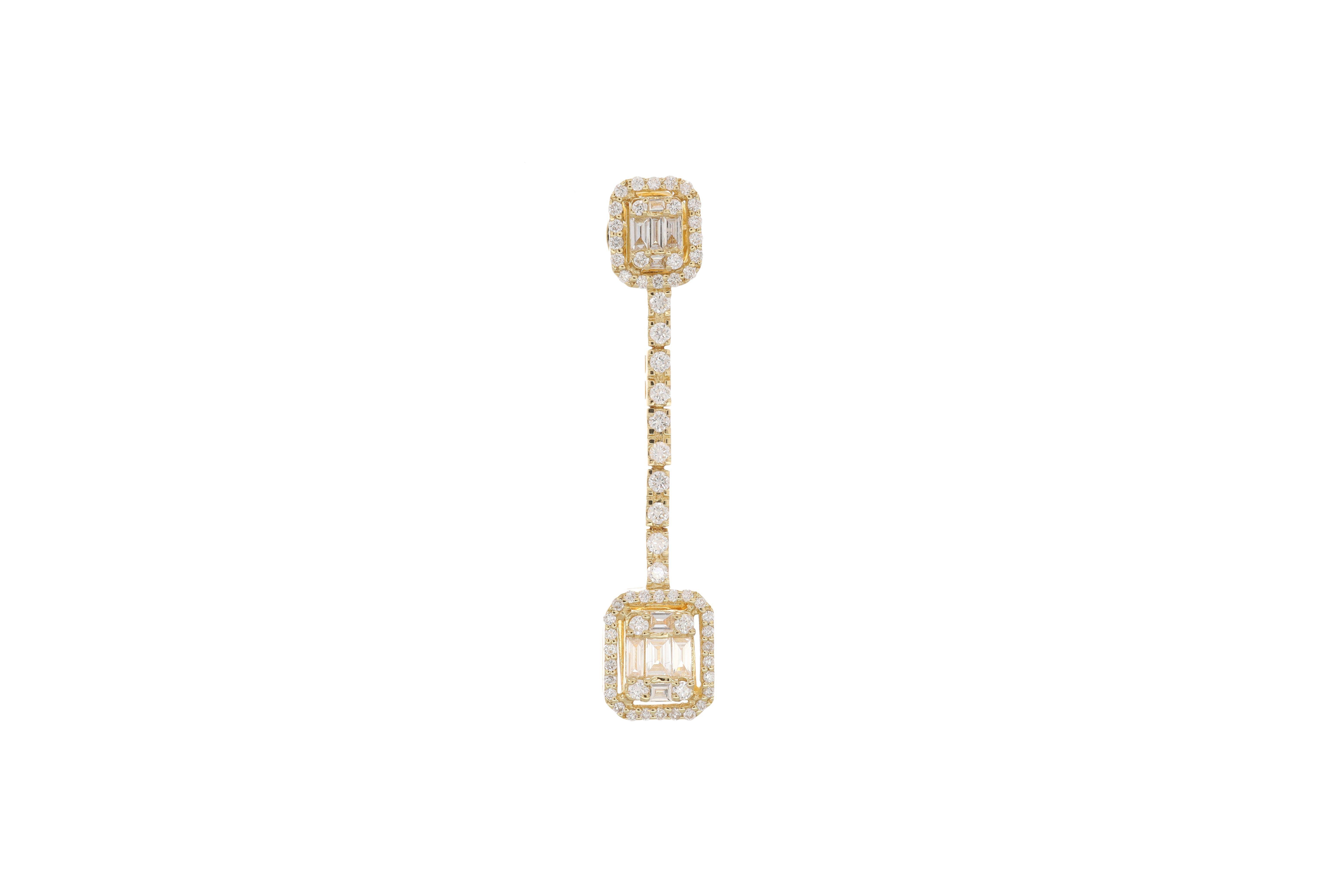 Natürliche Diamanten 1,26 Karat 18KT Weißgold Cocktail-Tropfen-Ohrringe mit natürlichen Diamanten im Angebot 6