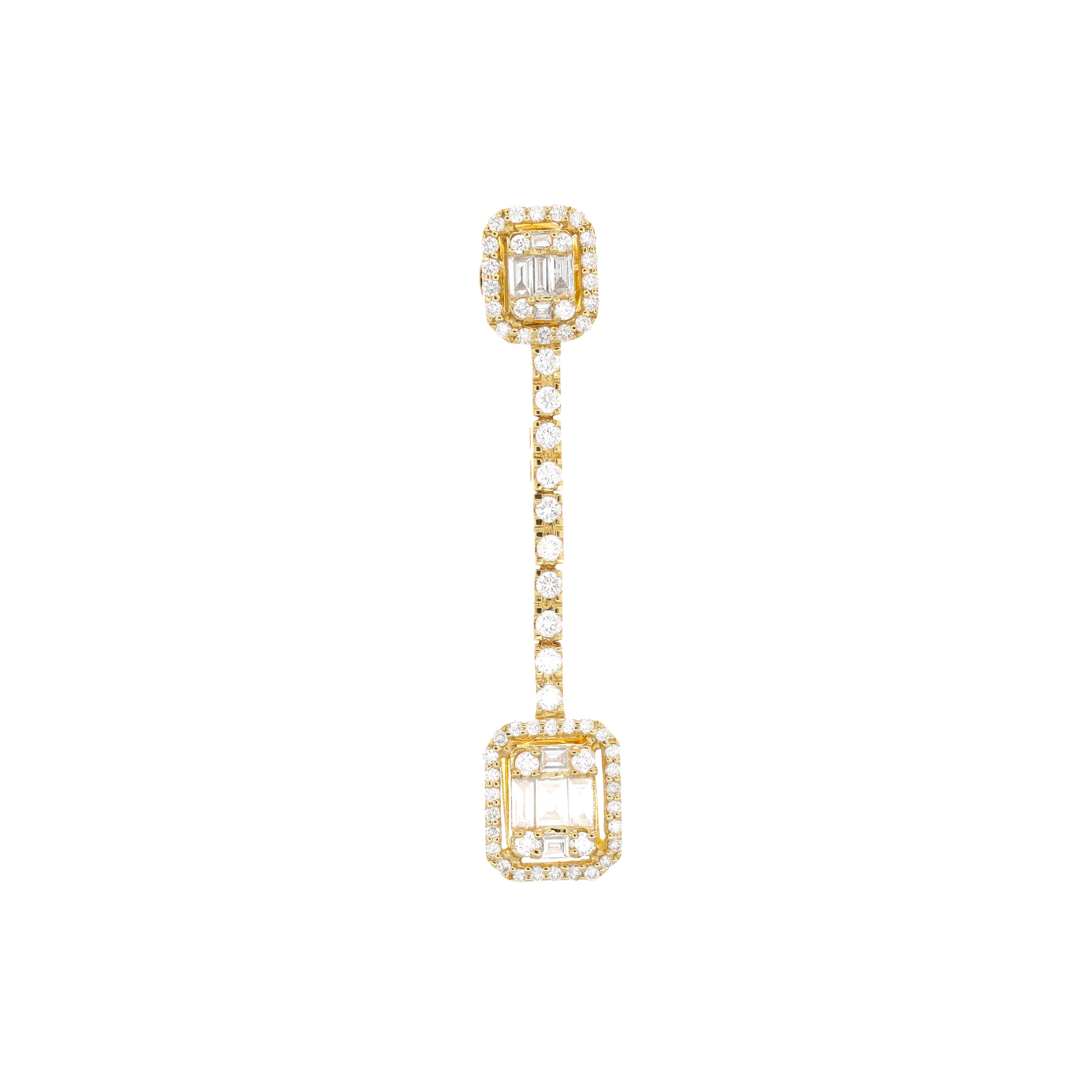 Natürliche Diamanten 1,26 Karat 18KT Weißgold Cocktail-Tropfen-Ohrringe mit natürlichen Diamanten im Angebot 3