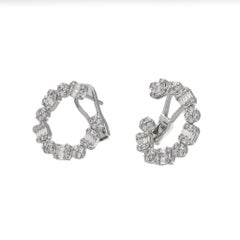 Natural Diamonds 1.40 Carats 18 Karats White Gold Exclusive Designer Earring