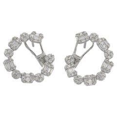 Natürliche Diamanten 1,40 Karat 18 Karat Weißgold Exklusiver Designer-Ohrring