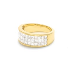 Natural Diamonds 2.10 carats 18KT Yellow Gold Princess Wedding Band Ring
