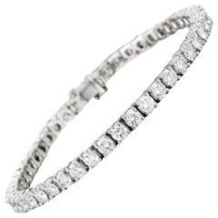 Natural Diamonds 8 Carat 18 Carat White Gold Tennis Bracelet F/G VS
