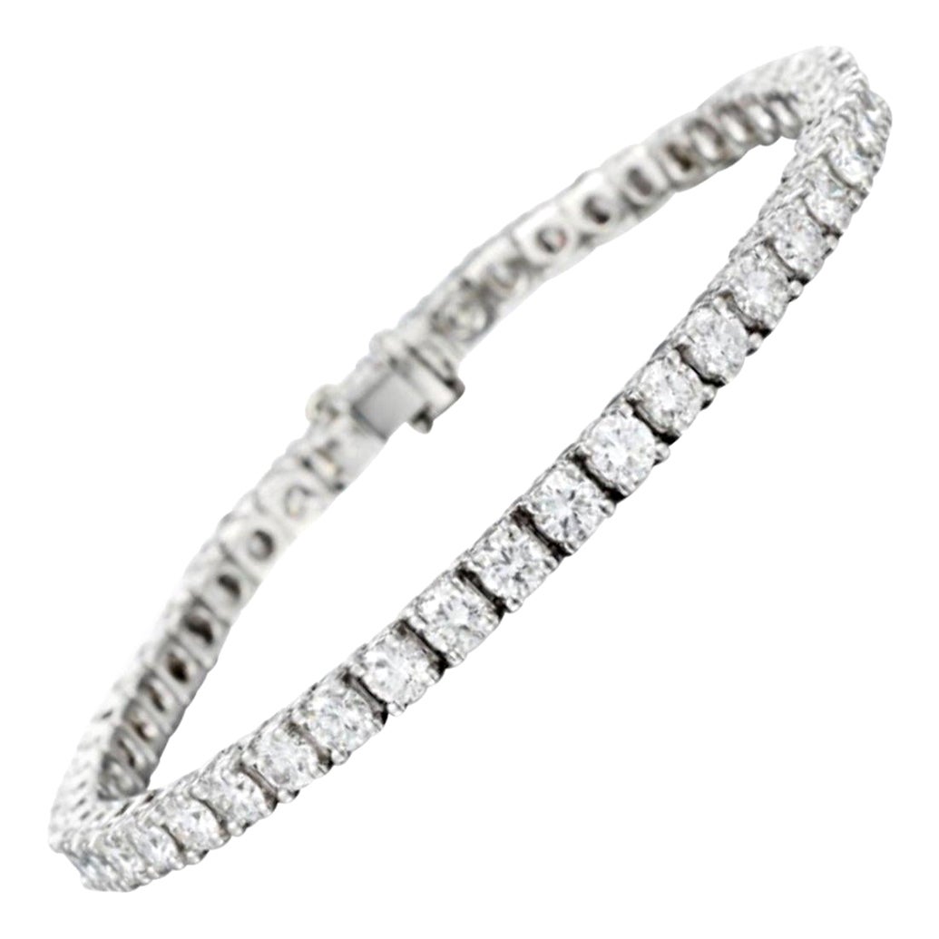 Diamanti naturali 8 carati Bracciale tennis in oro bianco 18 carati F/G VS