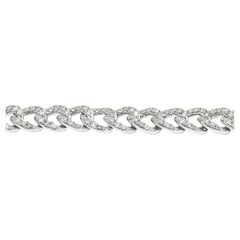 Natural Diamonds Bracelet 1.50 cts 18 Karat White Gold Cuban Tennis Bracelet