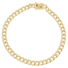 Bracelet tennis cubain en or jaune 18 carats avec diamants naturels 1,50 carat