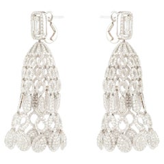 Natural Diamonds Chandelier Earrings with 10.83 Carats in 18k Gold
