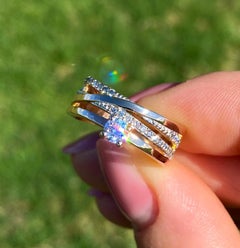 Natürlicher Diamanten-Edelsteinring, massives 14 Karat Roségold, Größe 7US, zertifiziert