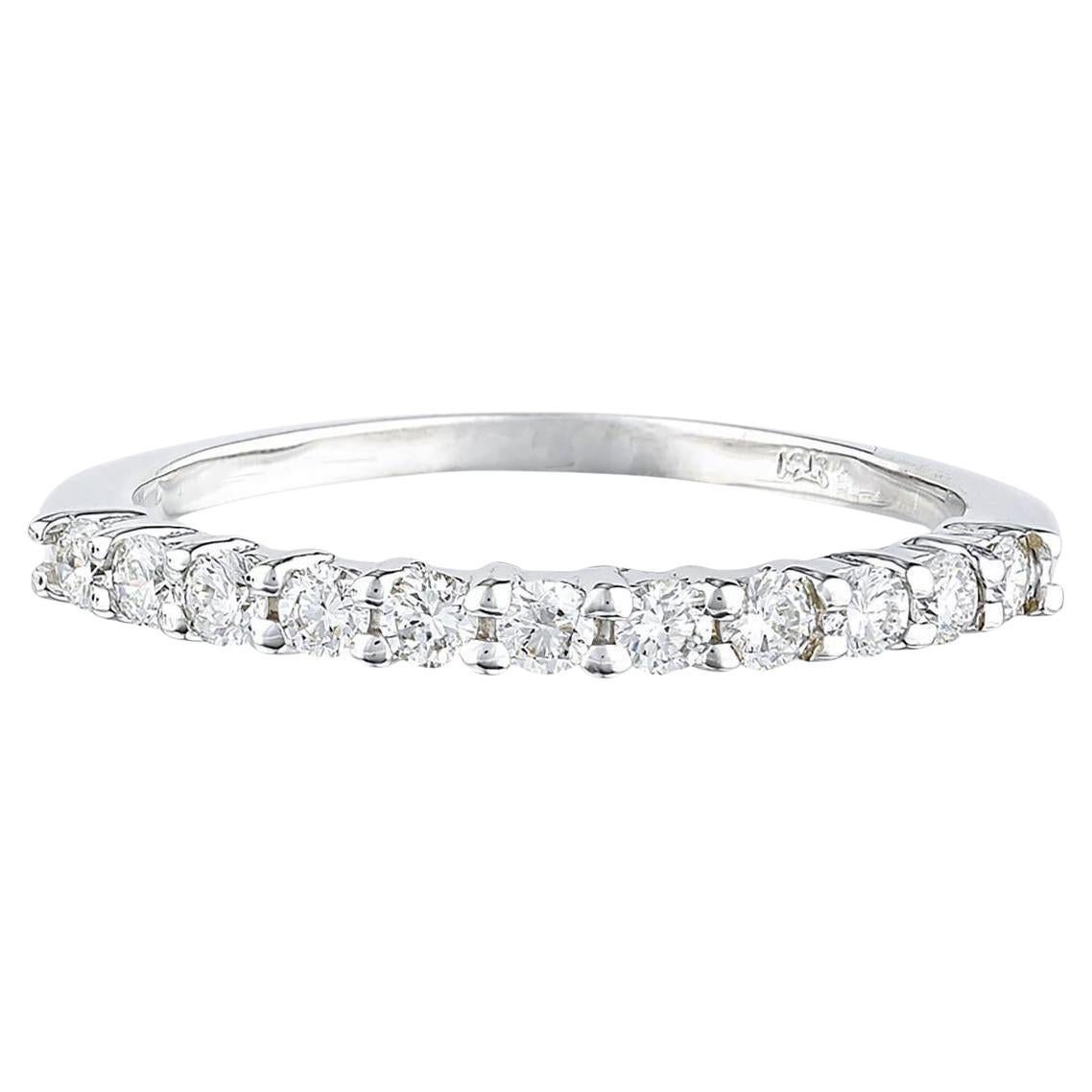 Natural Diamonds Half Eternity Band Ring 14K Gold