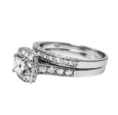 Natural Diamonds in 14k White Gold Engagement Ring