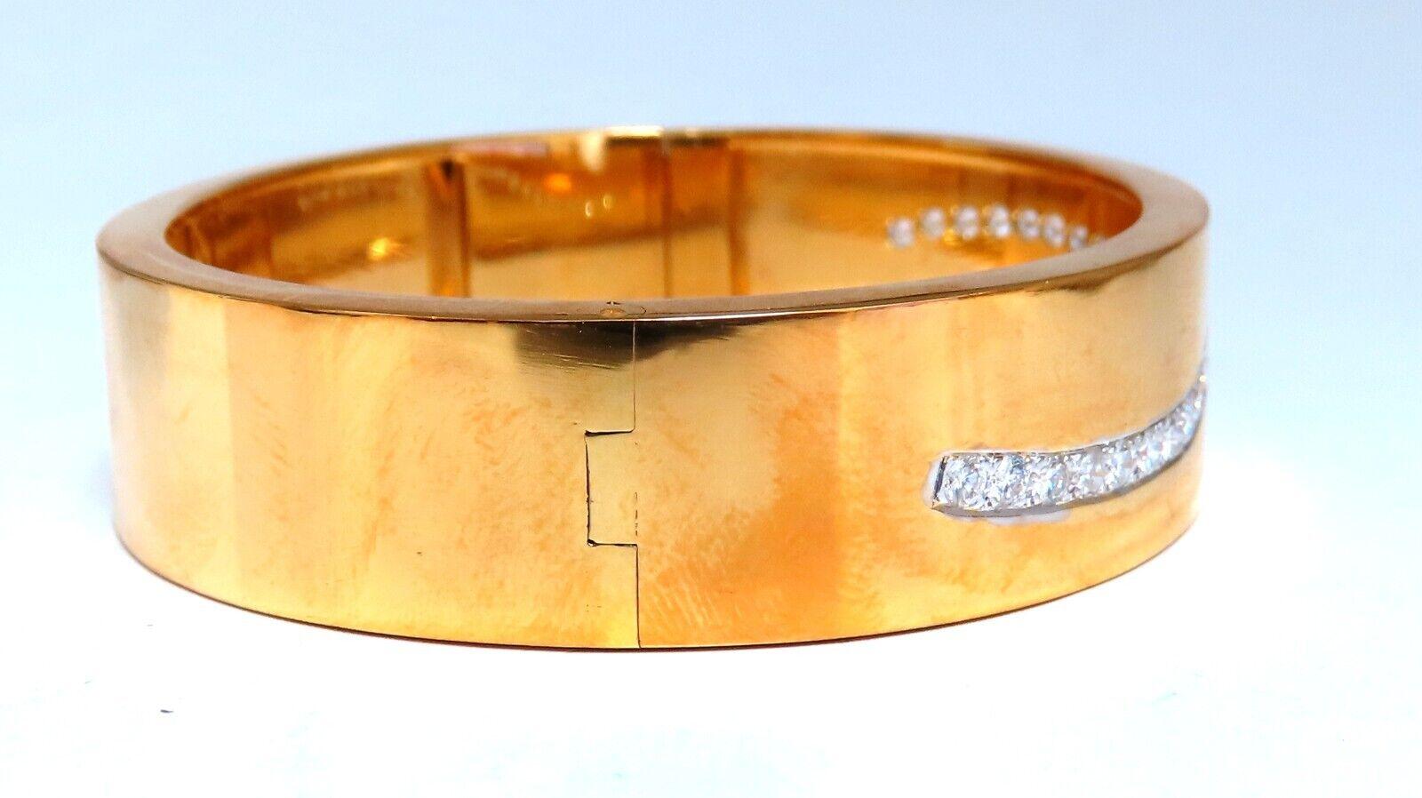 Bracelet jonc en or 14 carats avec diamants naturels « Lightning Initial N Z » Neuf - En vente à New York, NY