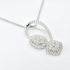 Natural Diamonds Pendant 1.00ct 18KT White Gold Modern Pendant Necklace