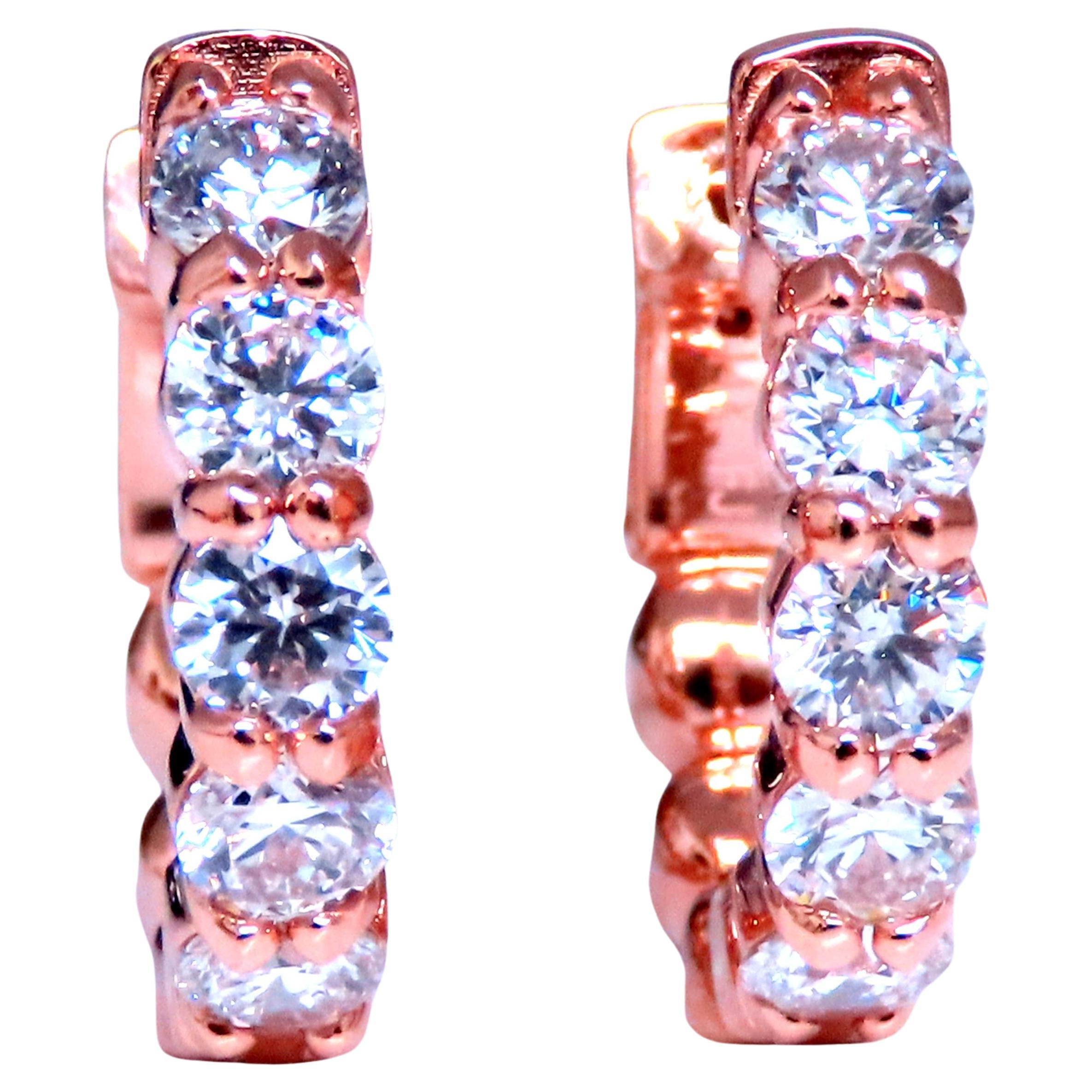 Natürliche Diamanten in Quarzgröße 1,98 Karat 14kt Roségold 12377 im Angebot