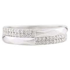 Unisex Fine Cut Diamond Engagement Band Ring Gift in 18k Solid White Gold