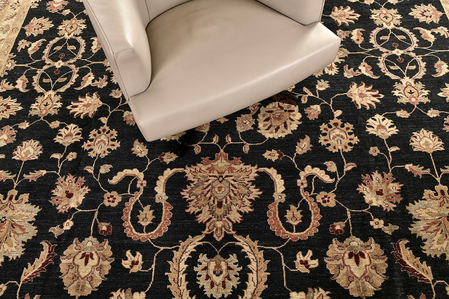 Natural Dye Agra Allover Revival Rug In New Condition For Sale In WEST HOLLYWOOD, CA