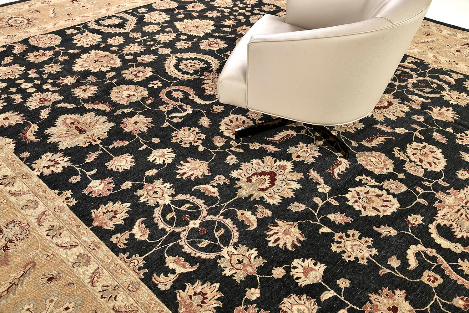Natural Dye Agra Allover Revival Rug For Sale 1