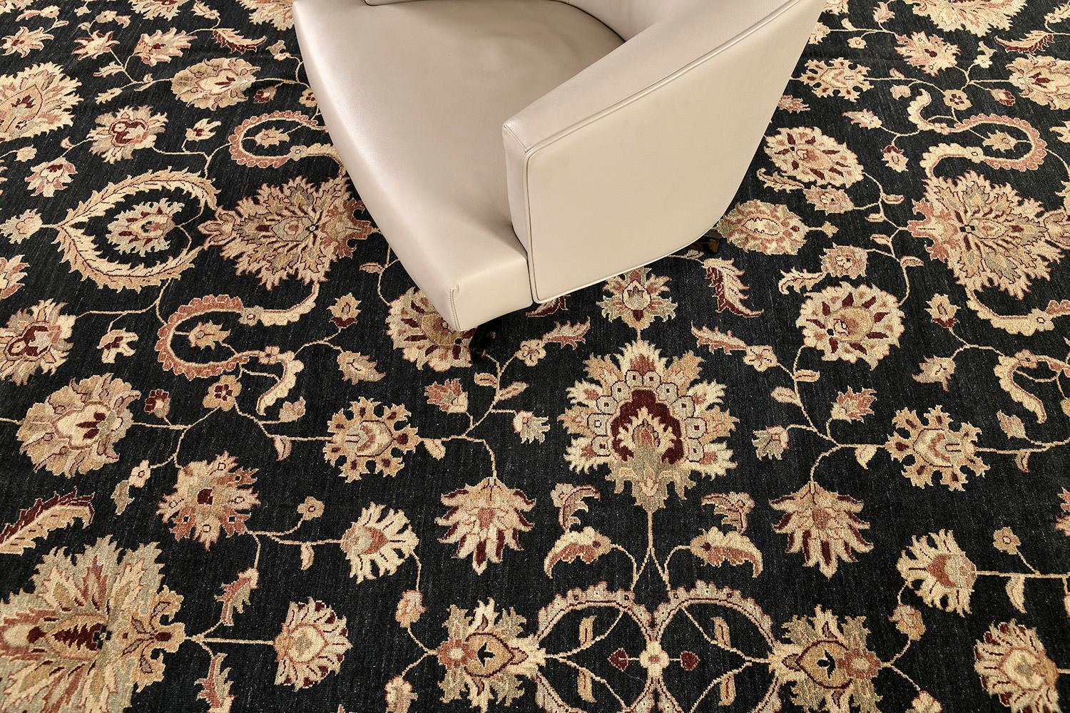 Natural Dye Agra Allover Revival Rug For Sale 2