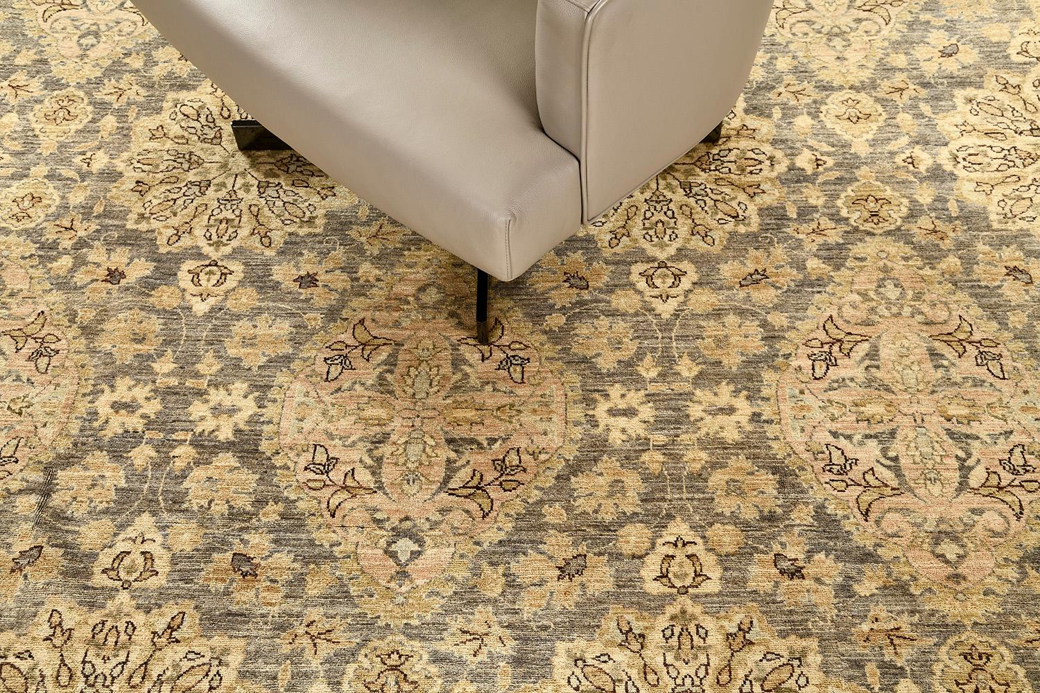 Natural Dye Agra Design Rug Bliss Collection D5556 For Sale 1