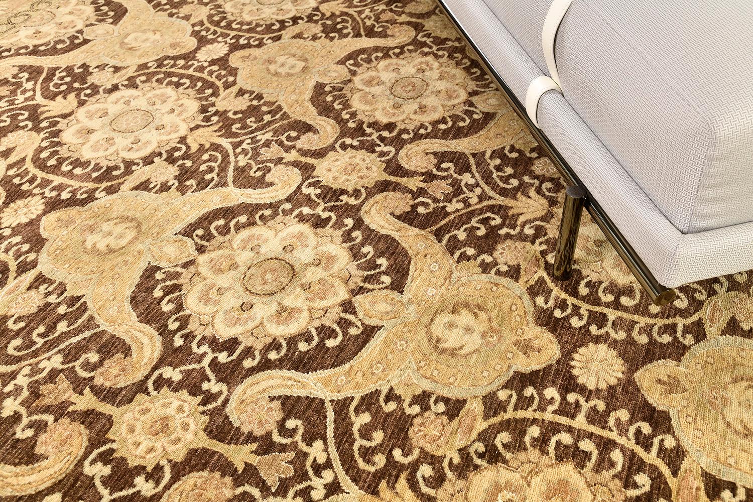 Natural Dye Agra Design Rug, Bliss Collection from Mehraban In New Condition In WEST HOLLYWOOD, CA