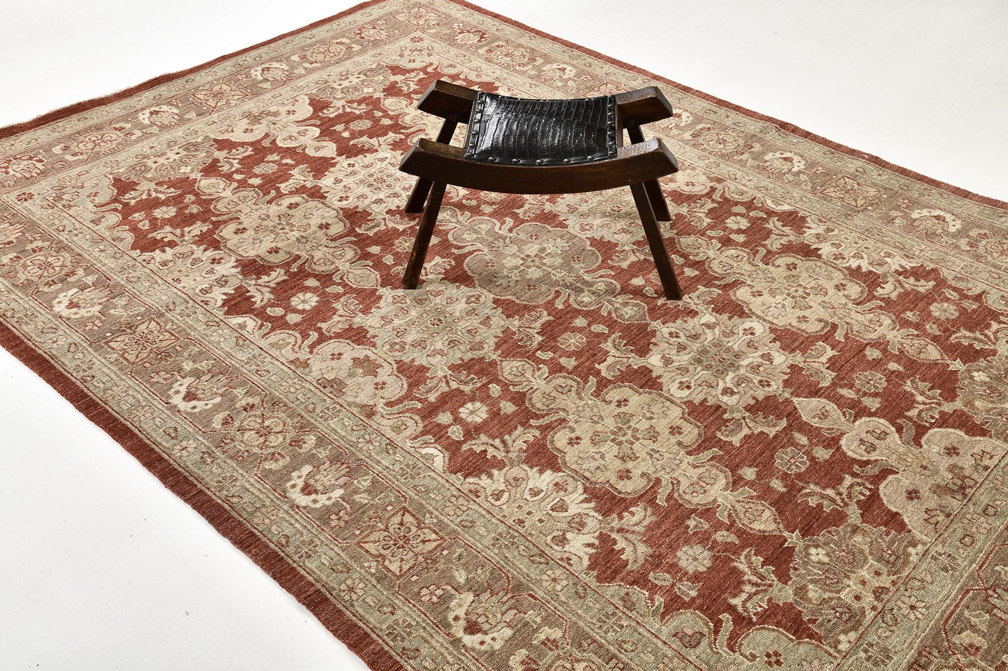 Natural Dye Allover Mahal Design Divine Kollektion D5003 (Pakistanisch) im Angebot