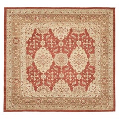 Natural Dye Allover Mahal Revival Quadratischer Teppich