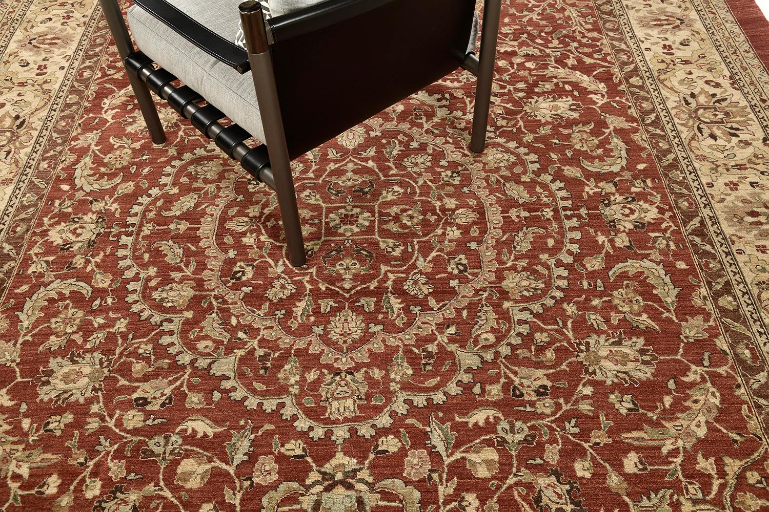 Hand-Knotted Natural Dye Amritsar Revival Rug For Sale