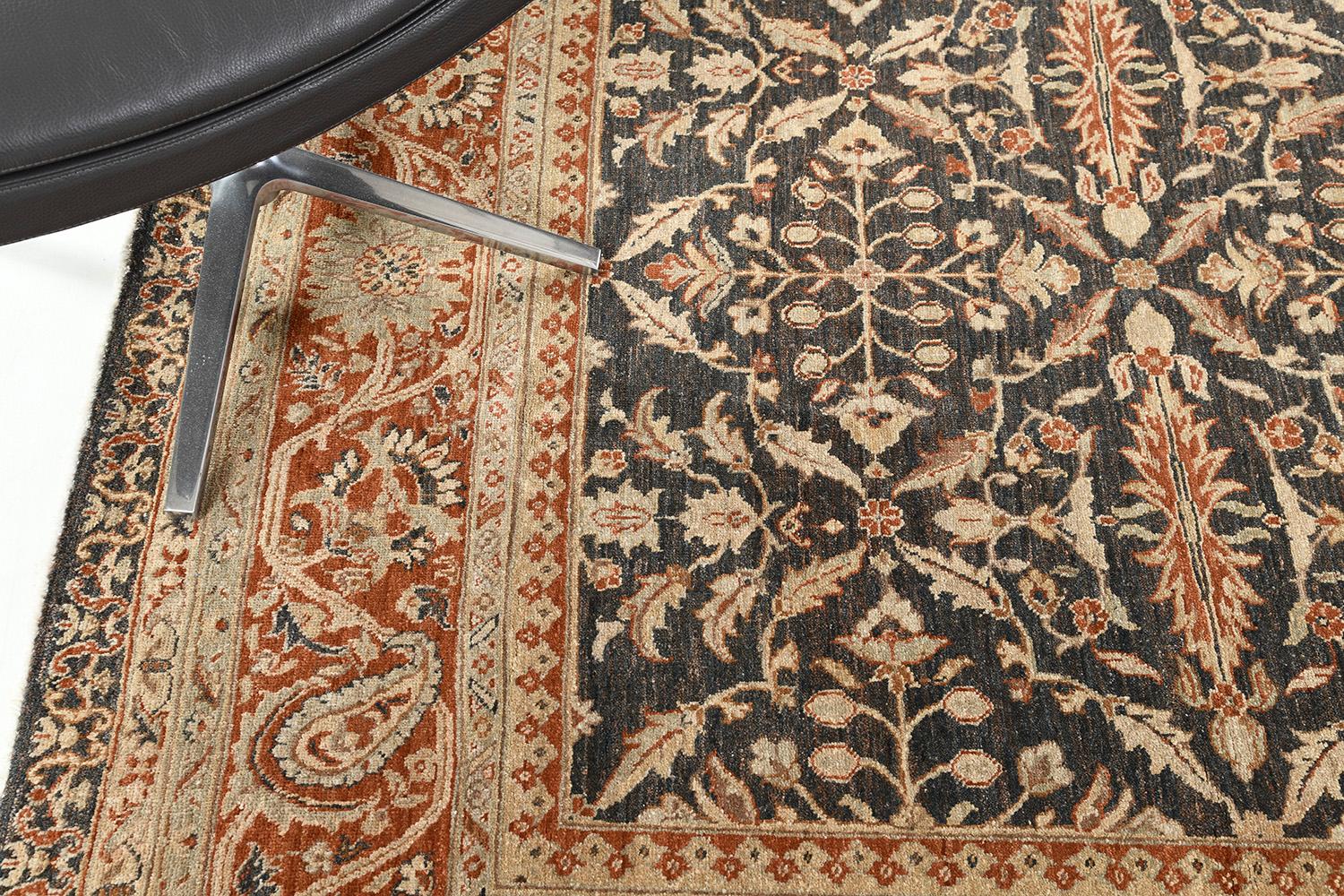 Natural Dye Amritsar Revival Square Rug In New Condition For Sale In WEST HOLLYWOOD, CA