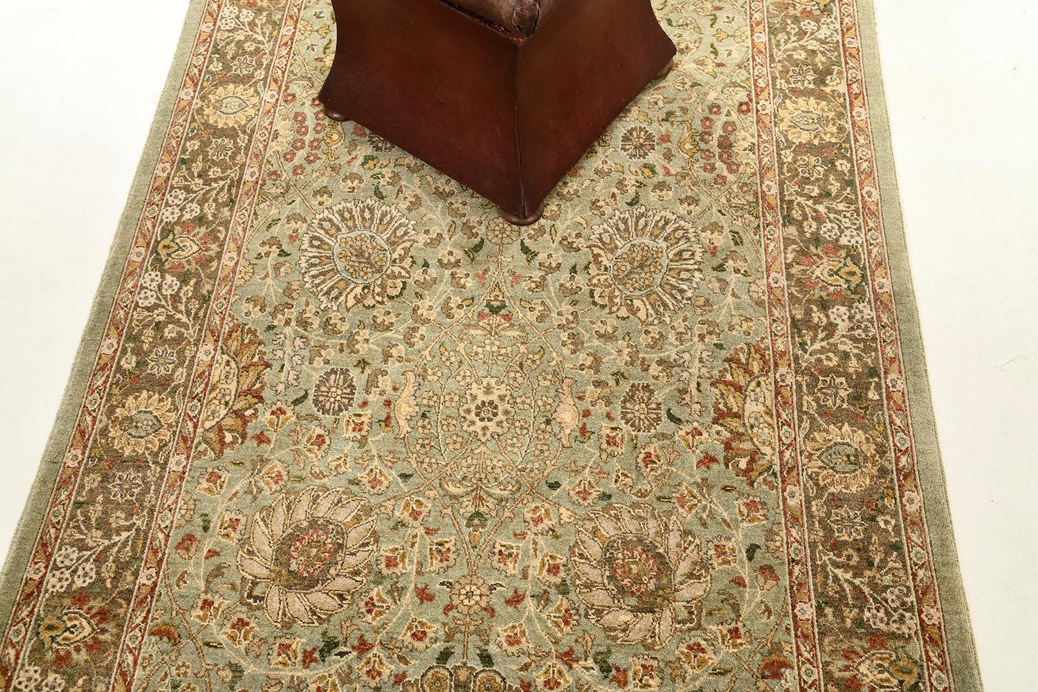 Hand-Knotted Natural Dye Antique Hajijalili Revival Runner For Sale