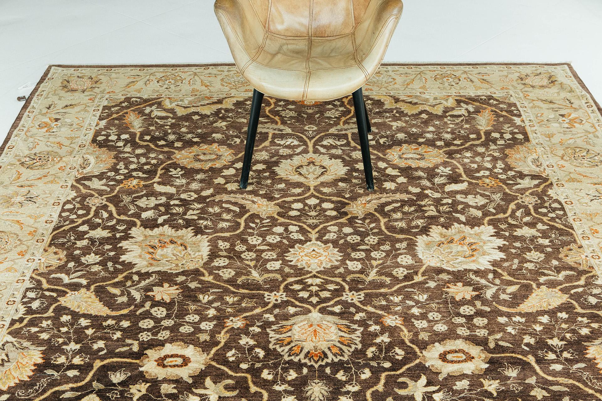 Natural Dye Antique Oushak Revival Rug In New Condition For Sale In WEST HOLLYWOOD, CA