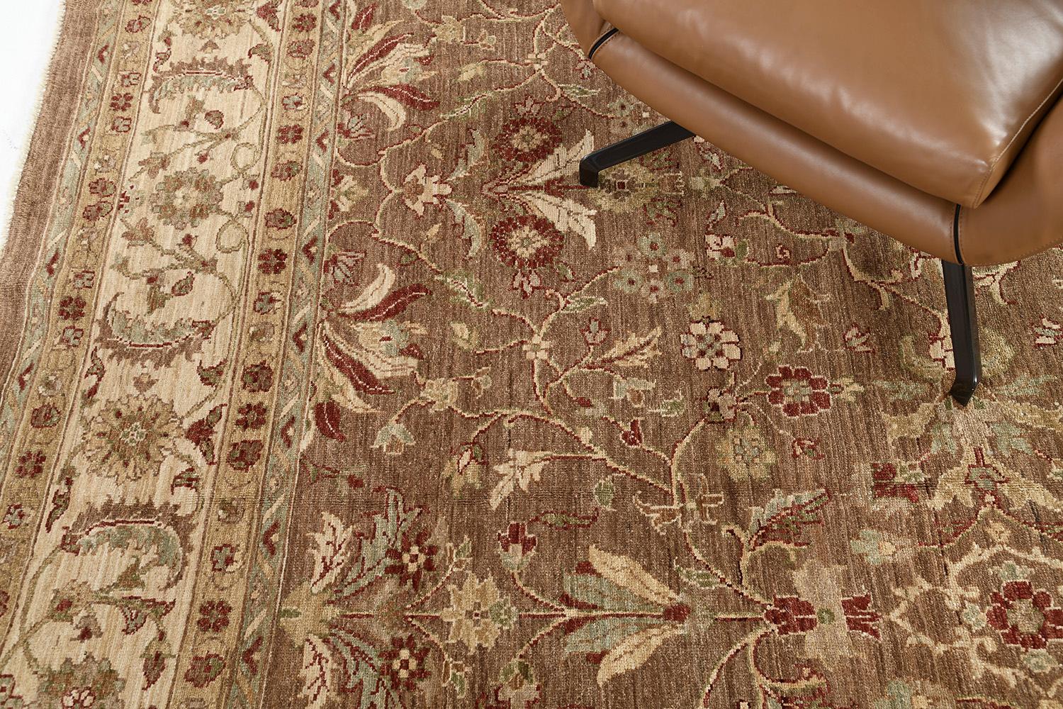 Noué à la main Tapis carré Divine Dye Natural Dye Antique Revival D5140 en vente