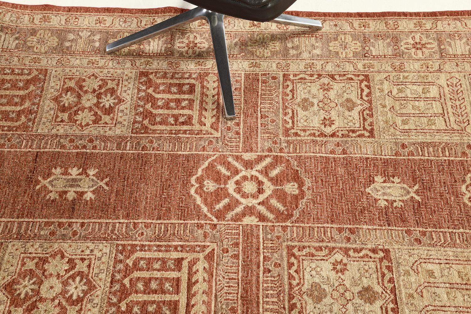 Afghano Runner Revival antico con tintura naturale D5005 in vendita