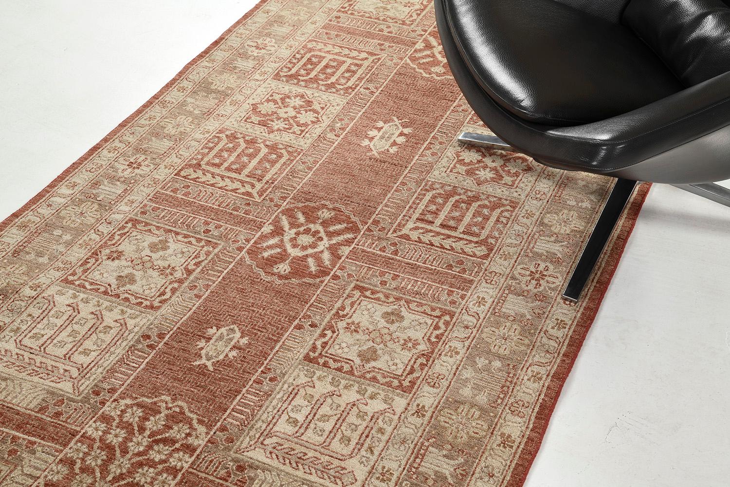 Contemporary Natural Dye Antique Revival Runner from Mehraban For Sale