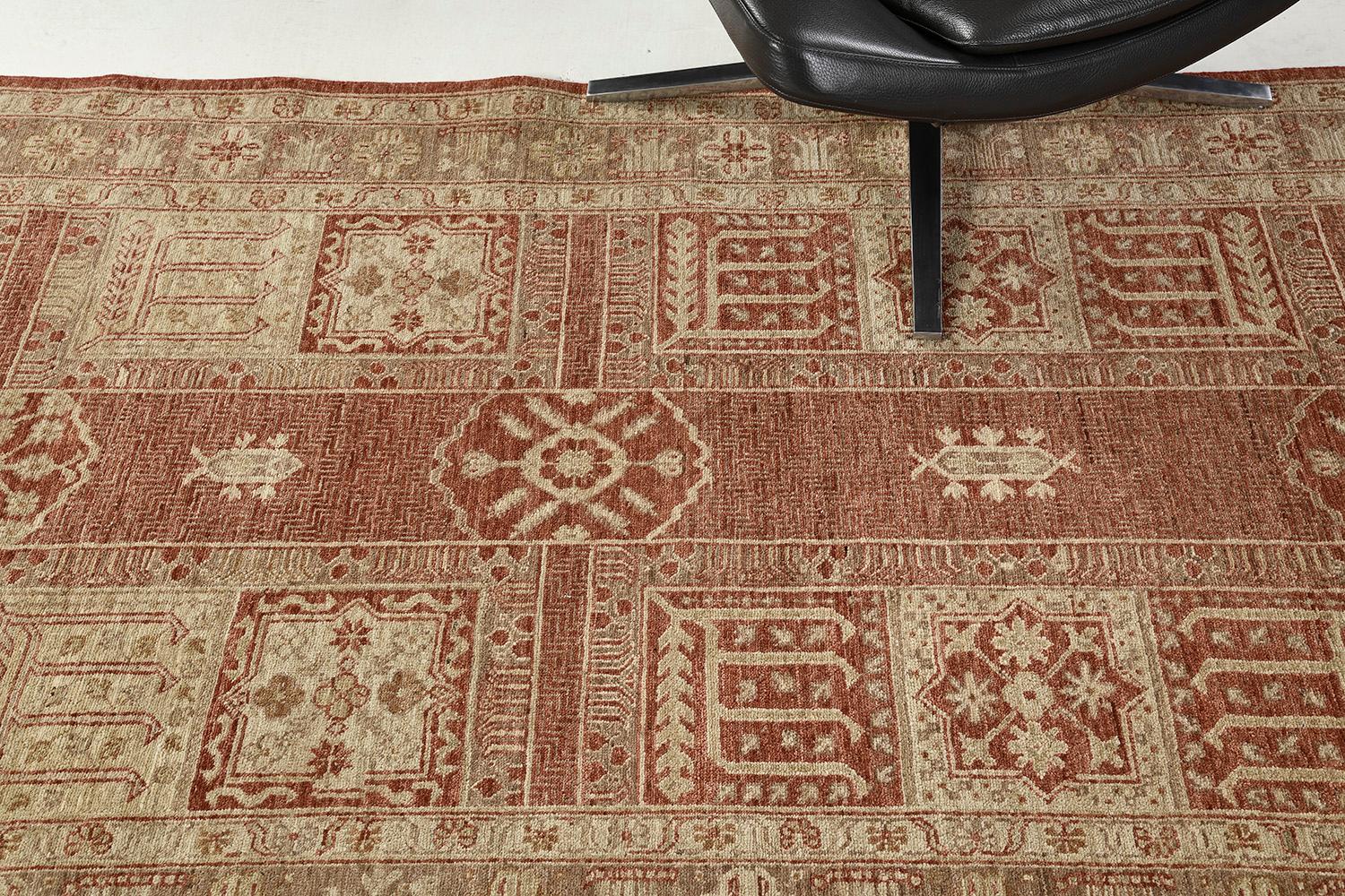 Wool Natural Dye Antique Revival Runner from Mehraban For Sale