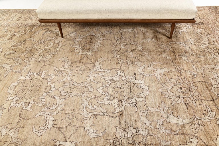 Natural Dye Antique Sultanabad Revival Rug For Sale at 1stDibs