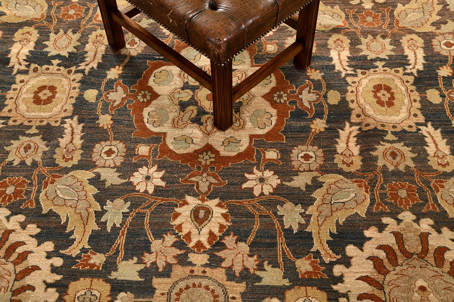 Afghan Natural Dye Antique Sultanabad Revival Rug from Mehraban