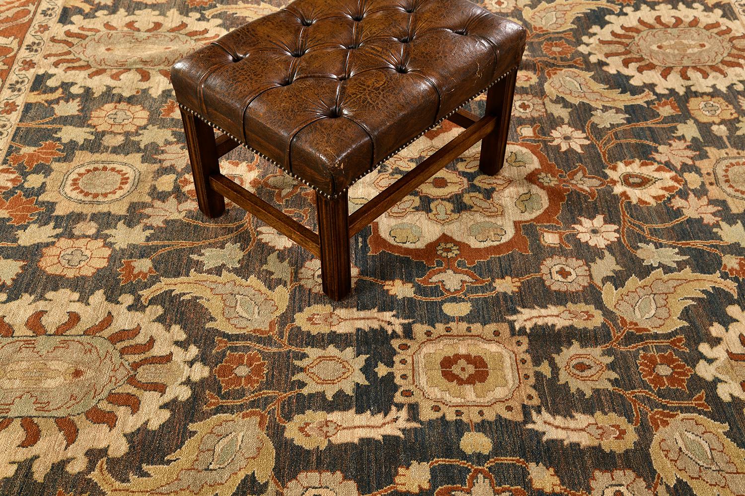 Contemporary Natural Dye Antique Sultanabad Revival Rug from Mehraban