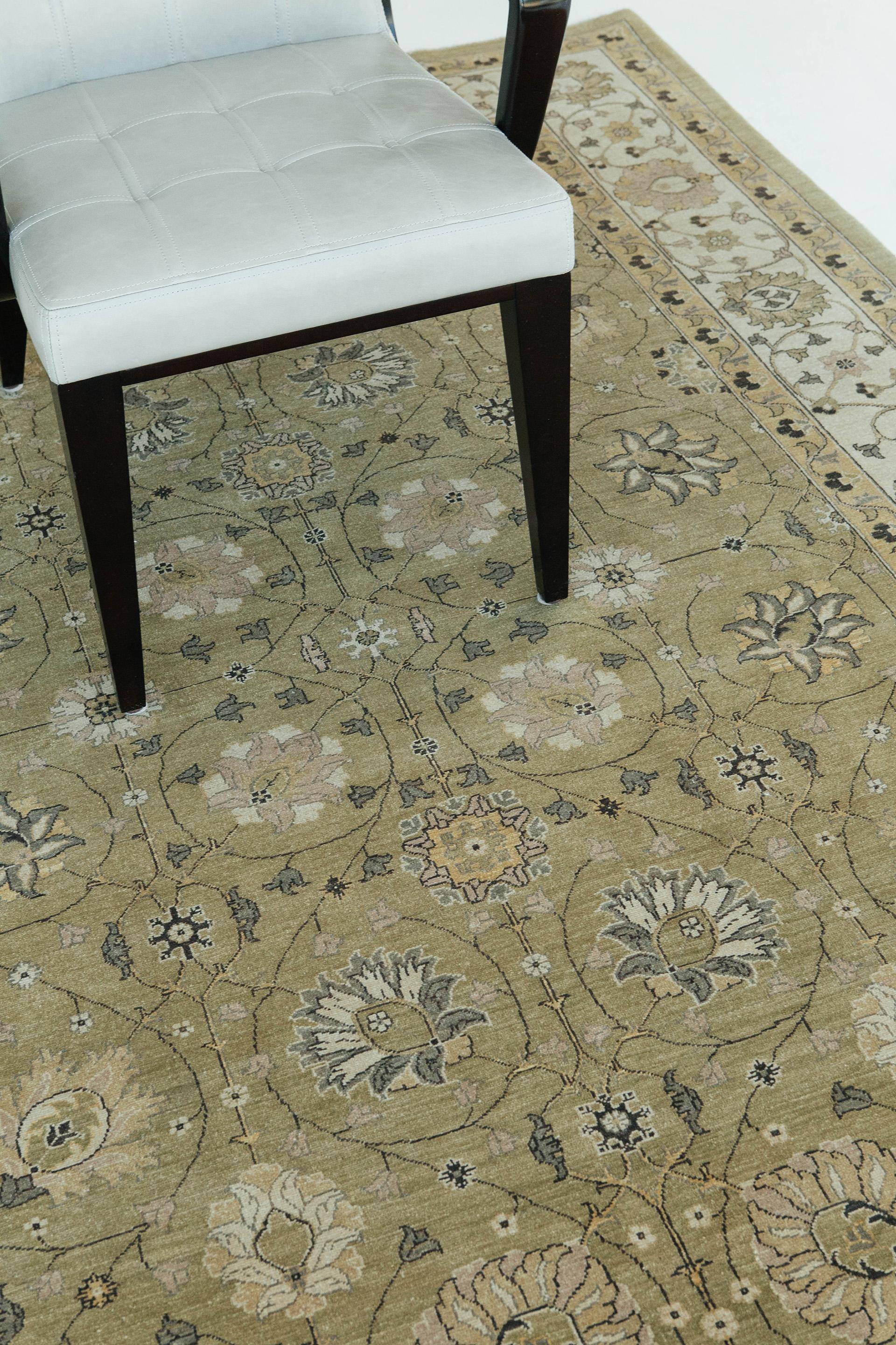 Afghano Tappeto classico Tabriz Design Collection Fable a tintura naturale in vendita