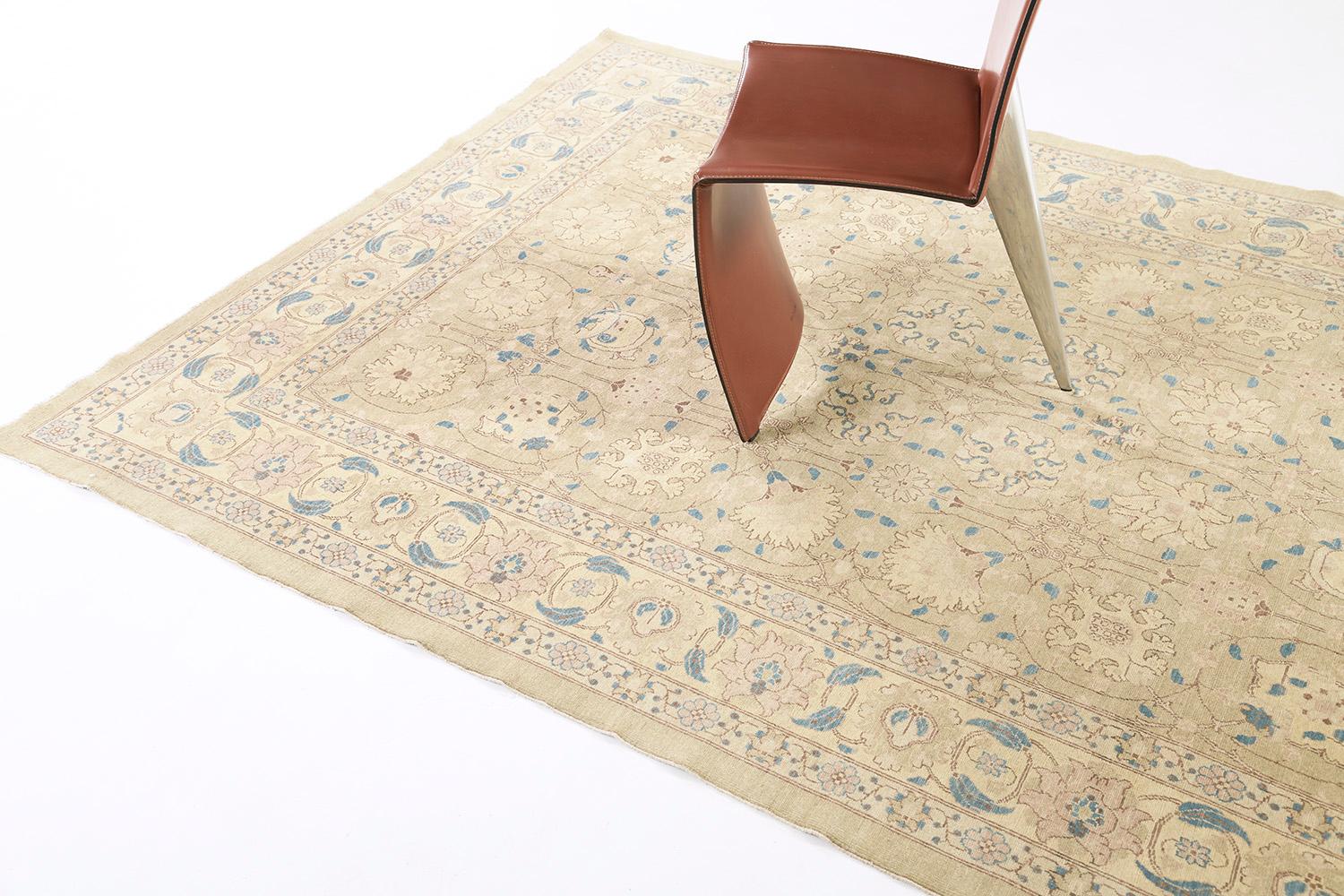 Contemporary Natural Dye Classic Tabriz Design Rug, Fable Collection from Mehraban For Sale